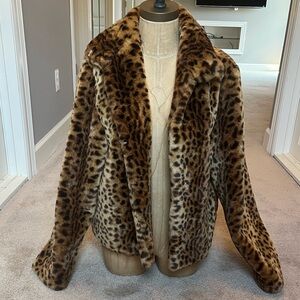 Vintage Preston & York Leopard Faux Fur Jacket - Small 🐆